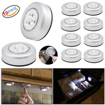 10Pcs 3 Led Touch Push On/Off Light Self-Stick On Click Battery Operated Lights - £22.18 GBP