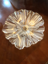Mikasa Crystal Clear Frosted Glass Tulips Satin Footed Compote Candy Dish - £14.79 GBP