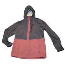 LL Bean TEK Women&#39;s Small Hooded Pink Gray Rain Coat Jacket - £27.38 GBP