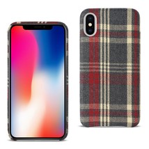 [Pack Of 2] Reiko iPhone X/iPhone XS Checked Fabric Case In Red - £20.19 GBP