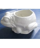 Large frog planter garden 11 x 15&quot; white ceramic - €80,00 EUR