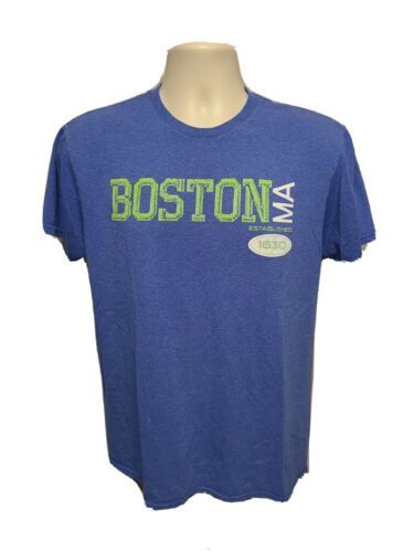 Boston Massachusetts established 1630 Adult Medium Blue TShirt - $19.80