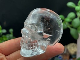 Clear Crystal Skull Quartz Crystal Carved Skull Spiritual Healing D091514 - £104.92 GBP