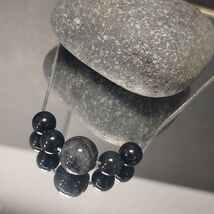 Natural Black Ink Wuji Jadeite Necklace | S9999 Silver Vermeil Necklace ... - $162.15