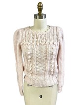 VTG Retro 80s Pink Georgie Porgie Ribbed Popcorn Hand Knit Acrylic Women M - $42.77