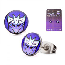 Transformers Decepticon Symbol Stud Earrings Purple - £8.63 GBP