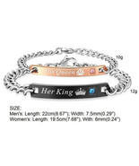 Couples Friendship Her King His Queen Stainless Steel Lobster Bracelet - $287.68 MXN