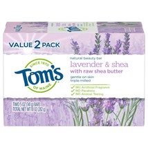 Tom&#39;s of Maine Natural Beauty Bar Soap, Lavender &amp; Shea With Raw Shea Butter, 5  - £29.56 GBP