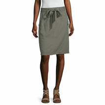 Liz Claiborne Women&#39;s Belted A-Line Skirt Size 18 Greenstone Cargo Pockets New - £21.29 GBP