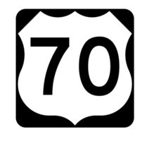 12&quot; us route 70 highway sign road bumper sticker decal usa made - £23.49 GBP