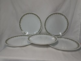 Corelle Crazy Daisy Dinner Plates, Set of (5) 10.25&quot;, Green Floral &amp; White - $24.25