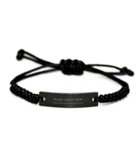 Lovely Army Mom Black Rope Bracelet,  The bravest heart I know belongs t... - $24.70