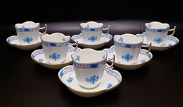 Herend - coffee set with floral motif (6) - Porcelain - Blue Garden - £796.20 GBP