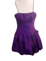 Vintage Aspeed Dress Bright Purple Formal Prom retro glam Pleated Rhines... - £55.38 GBP
