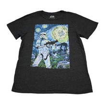 Star Wars Shirt Mens L Gray Short Sleeve Storm Trooper Van Gogh Starry N... - $18.69