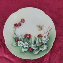 J&amp;C Louise Bavaria Plate Hand Painted Touffer 9 Inch  Raspberries Vintage - $14.28