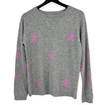 Cashmere Sweater Women&#39;s Medium Philosophy Gray Crew Neck Pink Stars $228 - $68.31