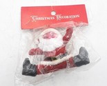 Vintage Christmas Flocked Santa Chenille Beard Ornament Figurine Split - $14.99