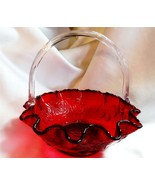 Fenton Art Glass Persian Medallion Blackberry Ruby Basket - £70.93 GBP