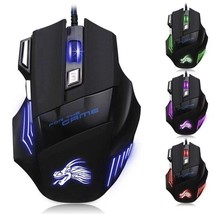  Gaming Mouse 7 Button USB Wired LED Breathing Fire Button 3200 DPI Laptop PC - £9.55 GBP