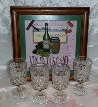 Vtg Anchor Hocking WEXFORD Claret Wine Glasses- Set 4- 5 3/8&quot; tall Stemm... - $9.95