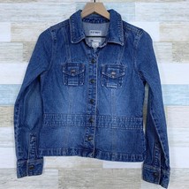 Old Navy Jean Trucker Jacket Blue Button Up Denim Pockets Cotton Womens ... - £13.24 GBP