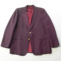 Vtg Lindley 44L Maroon Red Polyester Gold Button Mens Blazer Jacket Spor... - $39.99