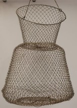 Vintage Metal Wire Basket Collapsible Fishing Catch Fish Keeper Hanging Basket - £23.65 GBP