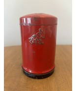 Vintage Old Dutch Cleanser Red Metal Can Shaker Holder - $19.75