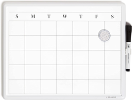 U Brands 260U00-04 Contempo Magnetic Monthly Calendar Dry Erase Board, 11 X 14 I - £8.25 GBP