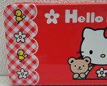 Vintage 1999 Sanrio Hello Kitty With Teddy Bear Metal Pencil Case w/ Tra... - $23.97