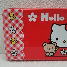 Vintage 1999 Sanrio Hello Kitty With Teddy Bear Metal Pencil Case w/ Tra... - $23.97