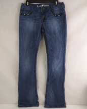 Rancho Estancia Distressed Whiskered Jeweled Studded Bootcut Jeans Size 30 - £19.01 GBP
