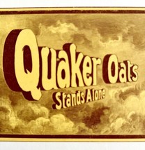 Quaker Oats Stands Alone 1897 Advertisement Victorian Woodcut Yellow DWFF17 - $17.50