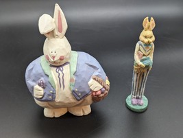 Bunny Rabbit Set Pencil Figures resin Multi-Colors bright EUC - £9.20 GBP