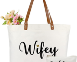 Wifey Tote Bag with Makeup Bag, Gifts for Engagement/Bridal Shower/Bache... - $38.44