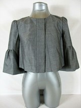 THE LIMITED womens Small 3/4 Bell sleeve gray FULLY LINED CROPPED jacket... - $14.39