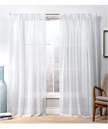 Exclusive Home Penny Sheer Embellished Stripe Grommet Top Curtain, Winte... - £23.50 GBP