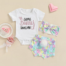 NEW Some Bunny Love Me Baby Girls Shorts &amp; Headband Easter Outfit Set - £5.67 GBP
