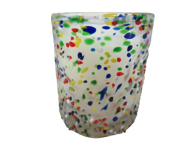 La-Tee-Da Fiesta Glass candle Guava Cooler colorful 3D speckles red blue yellow - £15.81 GBP