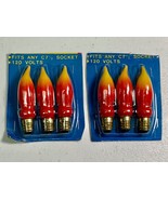 Vintage Timco FLAME BULBS for Christmas C7 1/2 Socket 120 Volts Red Yellow - £10.61 GBP