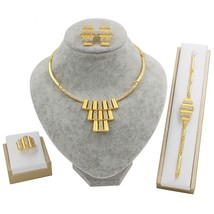 New Dubai Gold Jewelry Sets for Women Bridal Jewelry Set High Quality Crystal Ne - £19.25 GBP