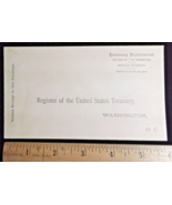 Register Of the United States Treasury Washington D.C Envelope New - £7.88 GBP