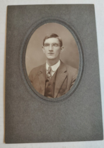 Vintage Cabinet Card Man in Suit and Glasses 1916 - £15.87 GBP