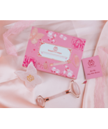 Rose Quartz Gua Sha Massage Crystal Stone Tool + Rose Quartz Crystal Rol... - $17.99
