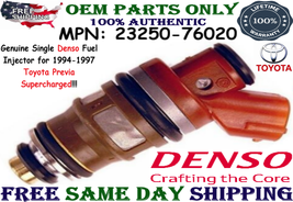 OEM Denso 1PC Fuel Injectors for 1994-1997 *Supercharged* Toyota Previa 2.4L I4 - £22.19 GBP