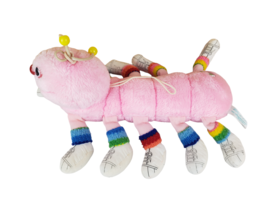 Commonwealth Toys Lots-a-Lots-a-Leggggggs 14&quot; Pink Caterpillar Plush 1984 - $8.79