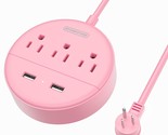 Rose Pink Power Strip with USB, NTONPOWER Flat Plug Extension Cord Night... - $37.99
