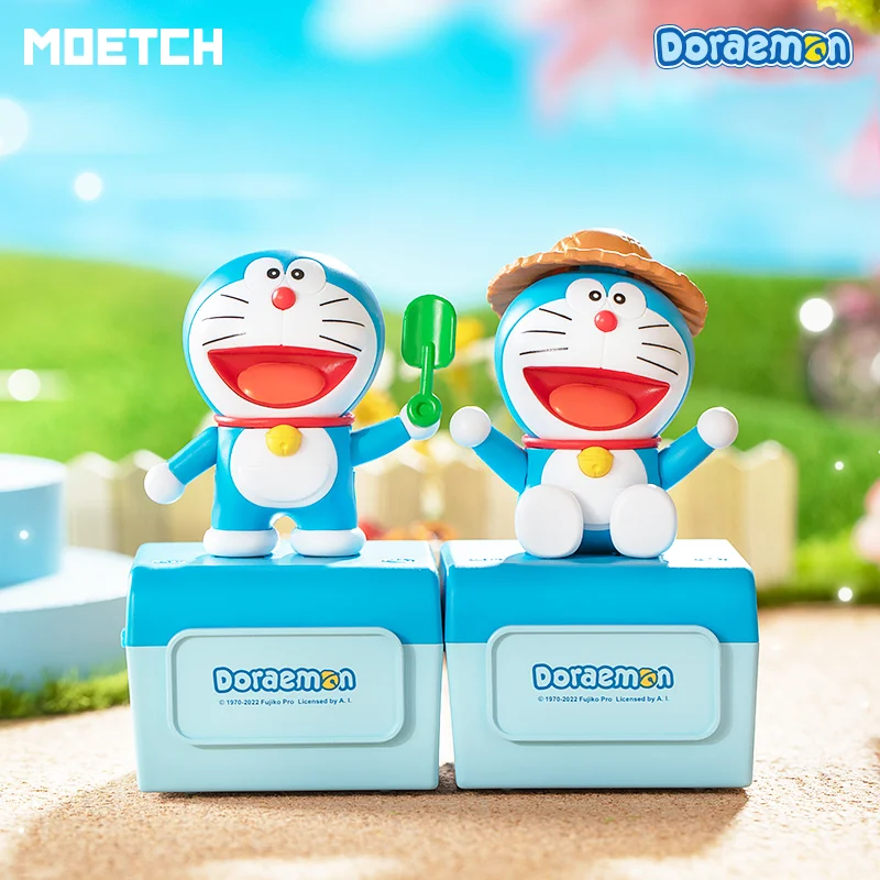 Play Moetch Doraemon A Box Kawaii Cute Music Blind Box Toy Anime Action Figur Fo - £35.17 GBP