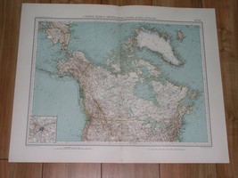 1927 Map Of Canada Ontario British Columbia Alaska Greenland Ottawa Inset Map - $29.68